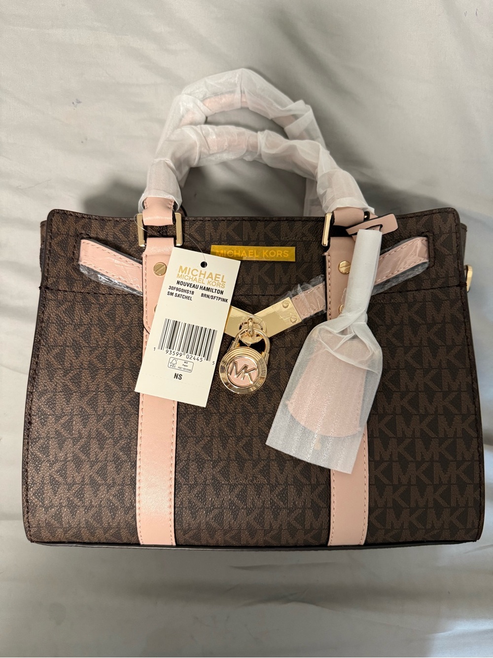Michael Kors Brown & Pink Signature Satchel brand new with tags and box